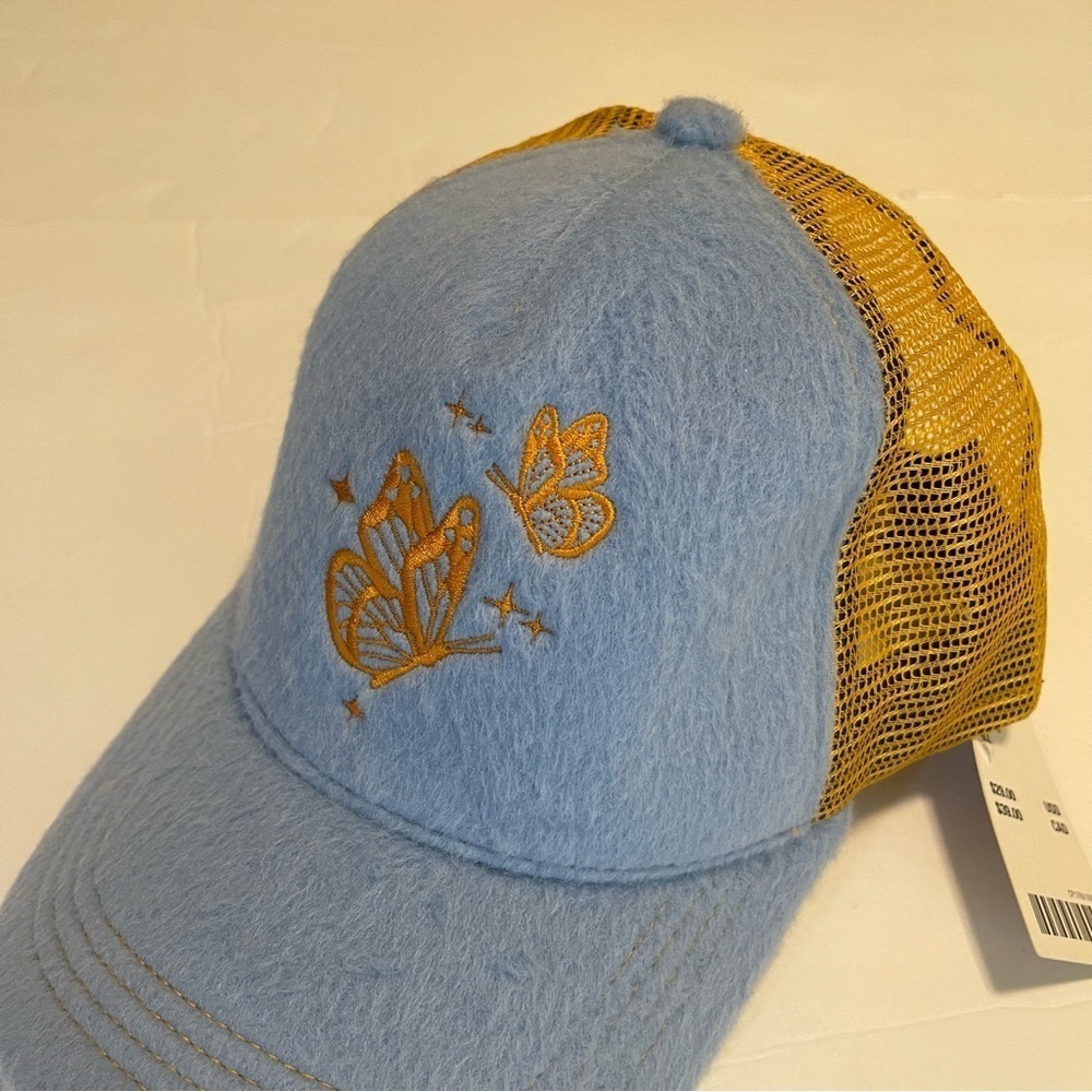 Urban Outfitters Trucker Hat Butterfly Embroidered New With Tags - Picture 5 of 9